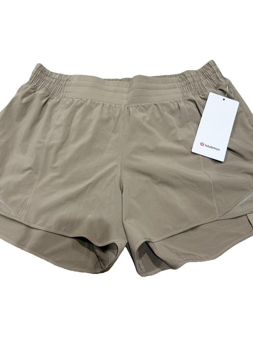 Lululemon Hotty Hot High-Rise Lined Short 4" Tan Beige Women's 14 NWT